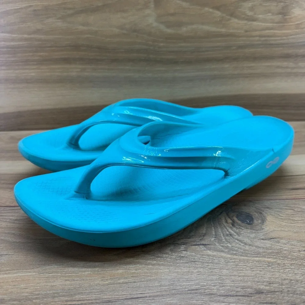 Oofos Sandals Oolala Sandals Womens 10 EU 41 Turquoise Rubber Thong Flip Flops